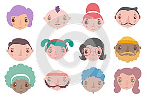 Vector hipster people avatar set 2