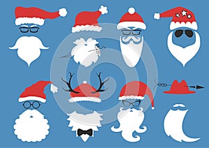 Vector hipster Santa Claus. Silhouette with cool beard