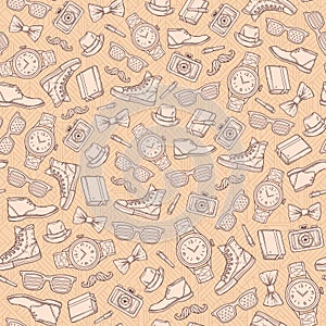 Vector hipster seamless pattern.
