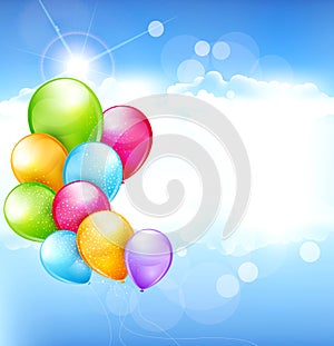 Vector holiday background with balloons
