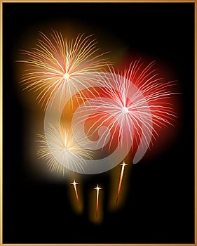 Vector. Holiday Card with Firework
