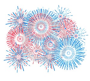 Vector holiday firework. Independence day of America