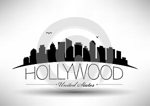 Vector Hollywood City Skyline Design