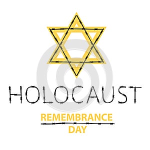 Vector holocaust remembrance day. January 27. photo