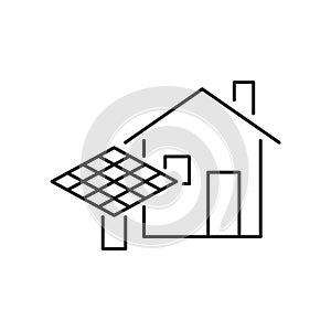 vector holograme house system. solar cell system. solar system for saving energy vector illustration on white background