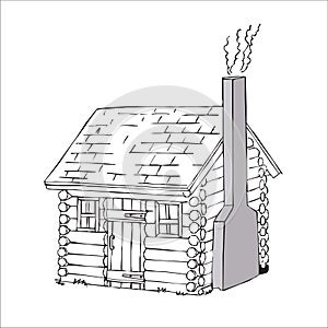 Vector Home Cartoon Ilustration, Building, Castle, Line art