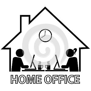 Vector home office icon flat design