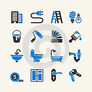 Vector home repairs icon collection