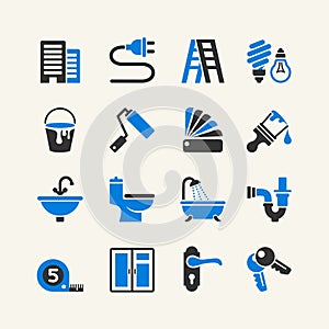 Vector home repairs icon collection photo