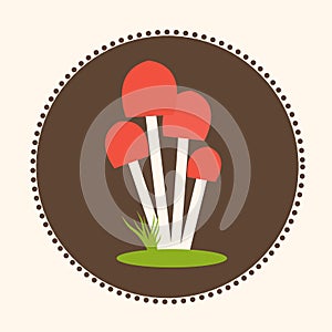 Vector Honey Agaric Mushrooms Flat Design Illustration EPS 10 Logo