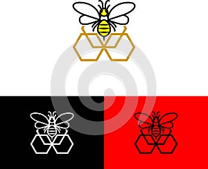 Vector Honey Bee Animal Company Logo Template
