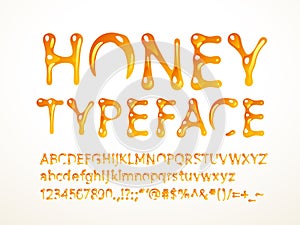 Vector honey typeface