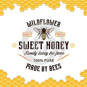 Vector honey vintage logo