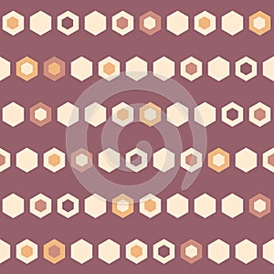 Vector HoneyComb Beads Horizontal Stripes seamless pattern background