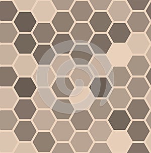 Vector honeycomb seamless pattern. Mosaic background of hexagon shapes