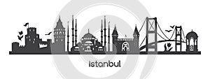 Vector horizontal illustration Istanbul. photo