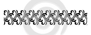 Vector Horizontal seamless vignette with var lief arts lack and white border pattern arts