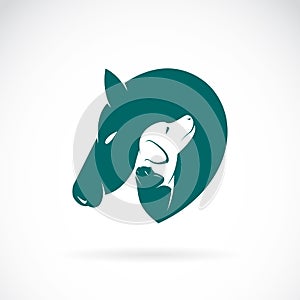Vector of horse and dog and cat on white background. Pets logo or icon. Easy editable layered vector illustration. Animal. Pet