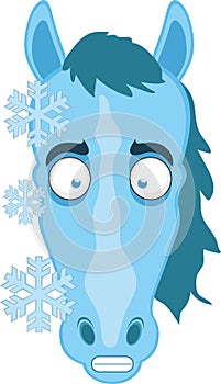 vector horse head frozen frost