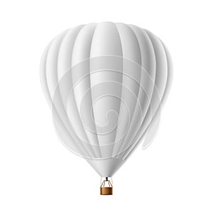 Vector hot air balloon white mockup isolated