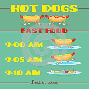 Vector hot dog banner