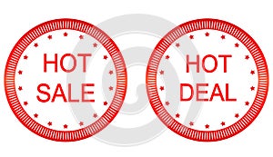 Vector Hot sale, Hot Deal labels.