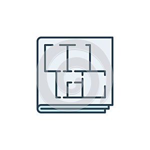 Vector House Floor Plan concept colored blue icon