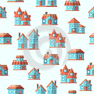 Vector house seamless pattern background