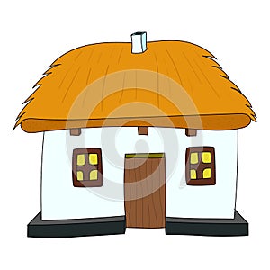 Vector House with thatched roof