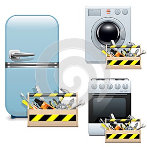 Vector Household Appliance Repair Icons