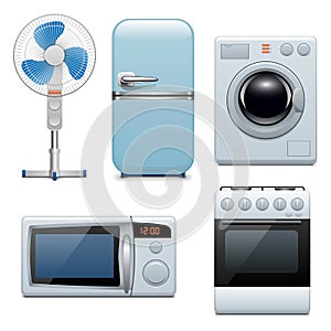 Vector household appliances icons