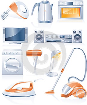 Vector household appliances icons