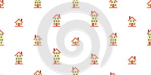 Vector houses building seamless pattern background