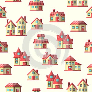 Vector houses seamless pattern background