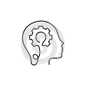 vector human head with gears. growing ideas. modern technology vector illustration on white background