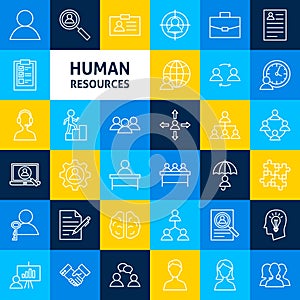 Vector Human Resources Line Icons