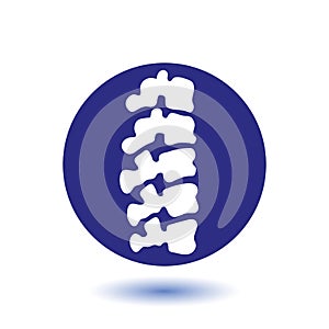 Vector human spine isolated silhouette illustration. Spine pain