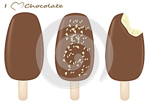 Vector - ice cream chocolated set photo