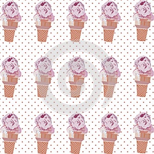 Vector Ice cream cone pattern