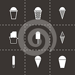 Vector ice cream icon set