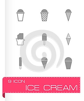 Vector ice cream icon set