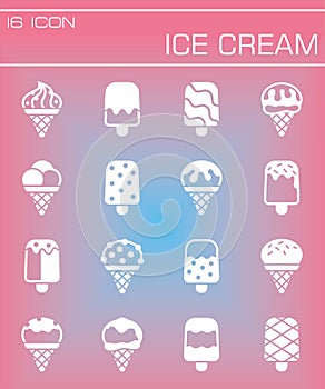 Vector Ice cream icon set