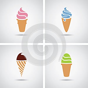 vector ice cream icons