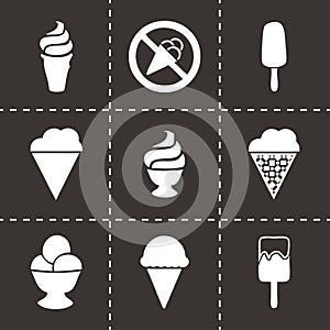 Vector ice cream icons set