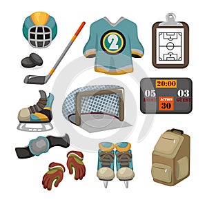 Vector ice hockey icon set