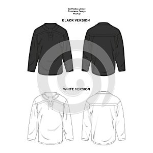 Vector Ice Hockey Jersey Black and White Streetwear Fashion Illustration Design Commercial Use
