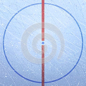 Vector of ice hockey rink. Textures blue ice. Ice rink. Ice hockey stadium. Figure of the playing field. The Central