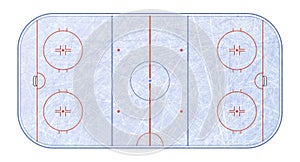 Vector of ice hockey rink. Textures blue ice. Ice rink. top view. Vector illustration background. photo