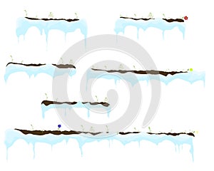 Vector of Ice-sheet with melted icicles