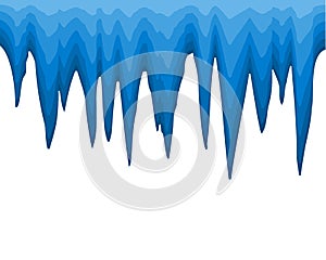 Vector icicle border. Ice cap isolated